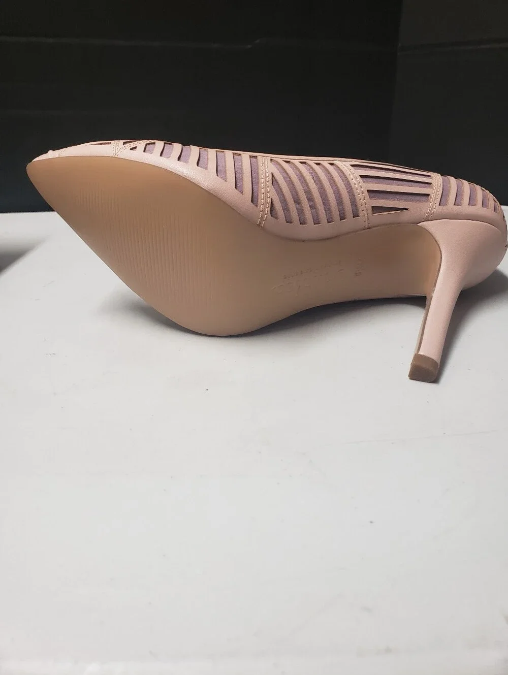 Charles David Blush Pink Over Lavendar Laser-Cut Pointed Stiletto Pump